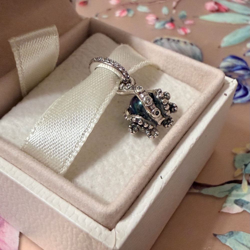 Sterling silver octopus charm little mermaid